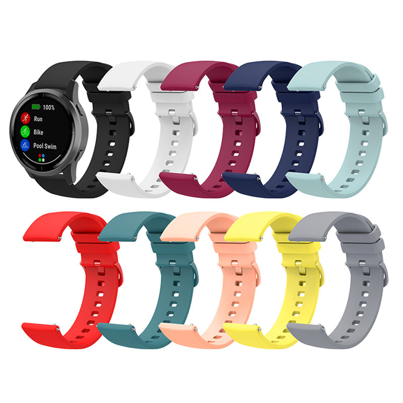 Universal 22mm Silicone Replacement Wrist Band Solid Color Adjustable Watch Strap with Same Color Buckle Universal 22mm Silicone Replacement Wrist Band Solid Color Adjustable Watch Strap with Same Color Buckle